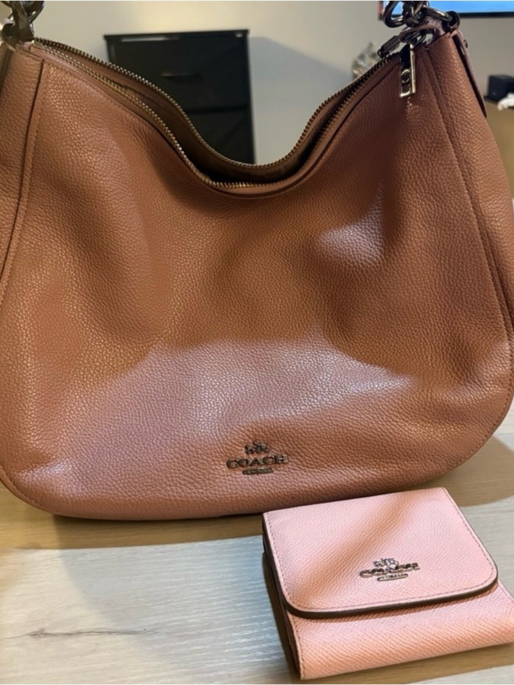 Bundle Coach Light Pink Leather Wallet and Shoulder  Bag